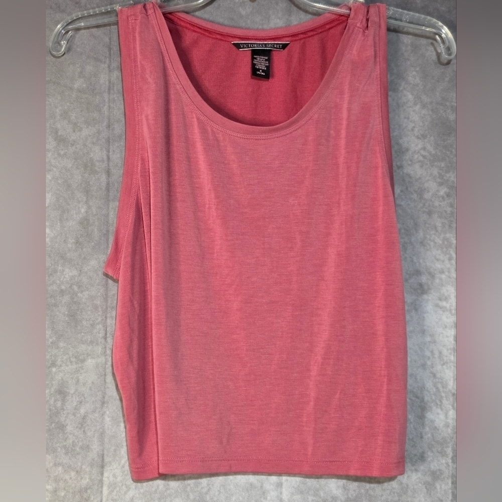 Vintage Victoria's Secret Satin Crop Sleep Lingerie Cami Tank Top Pink Size M